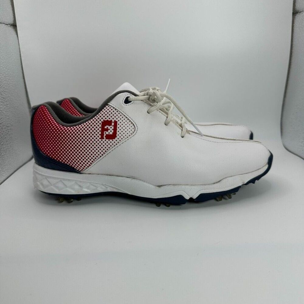 FJ Foot Joy Golf Shoes Size Mens 6M White Red Lace Up Sneakers